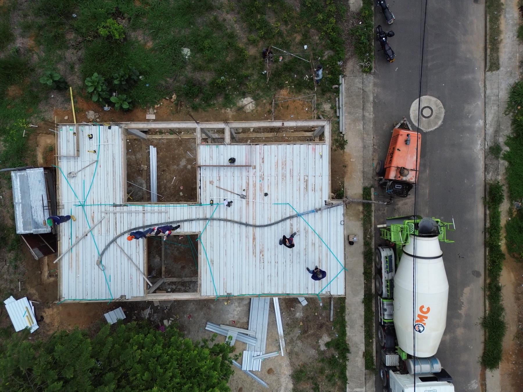 Vista cenital de Vivienda urbana en dos niveles